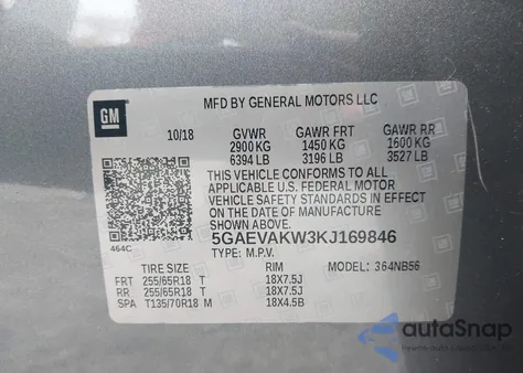 2019 Buick Enclave Awd Essence from USA, damaged, VIN 5GAEVAKW3KJ169846